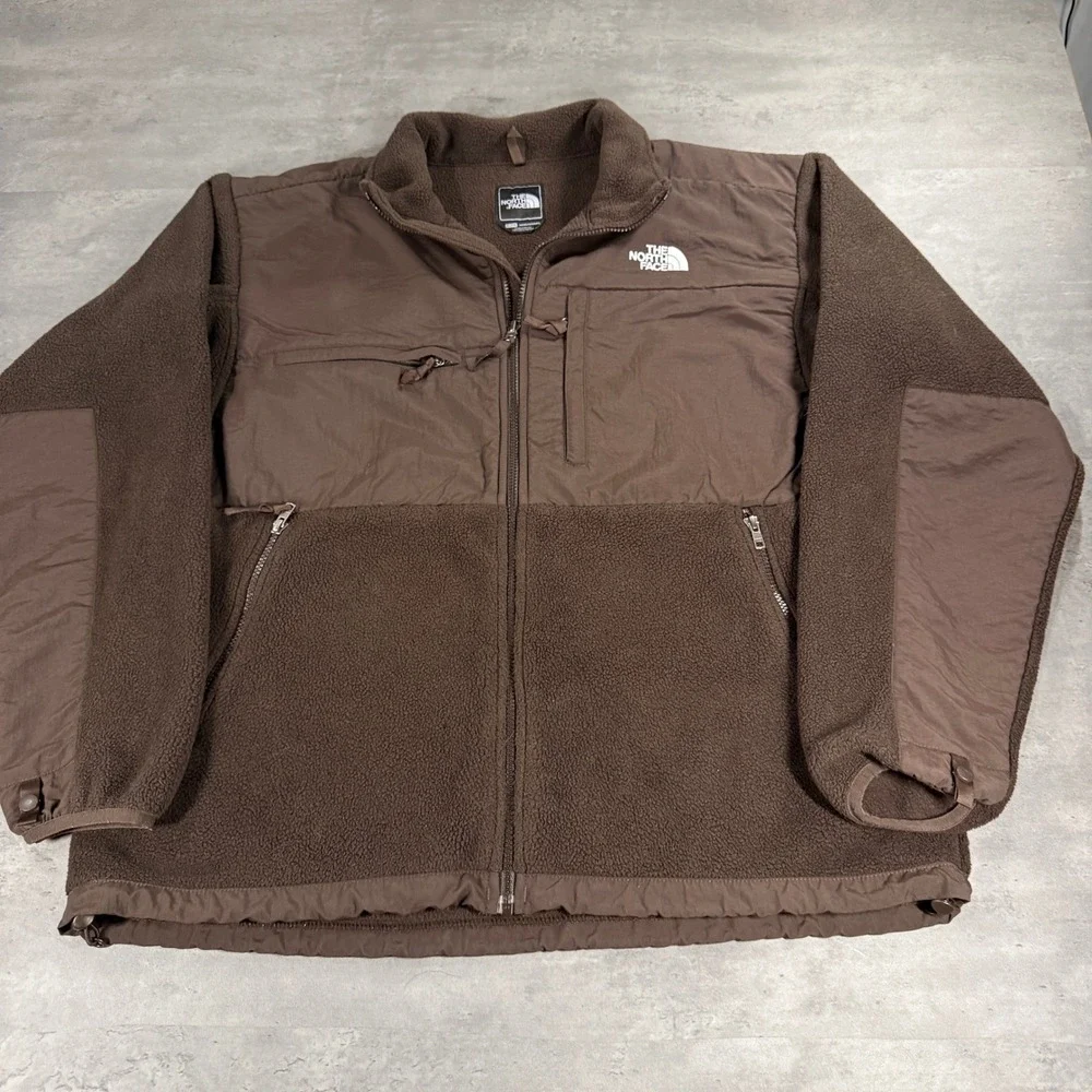 The North Face Denali Jacket Mens XL Brown Polartec Fleece Full Zip Pit Zips